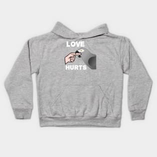 Love Hurts African Grey Parrot Biting Kids Hoodie